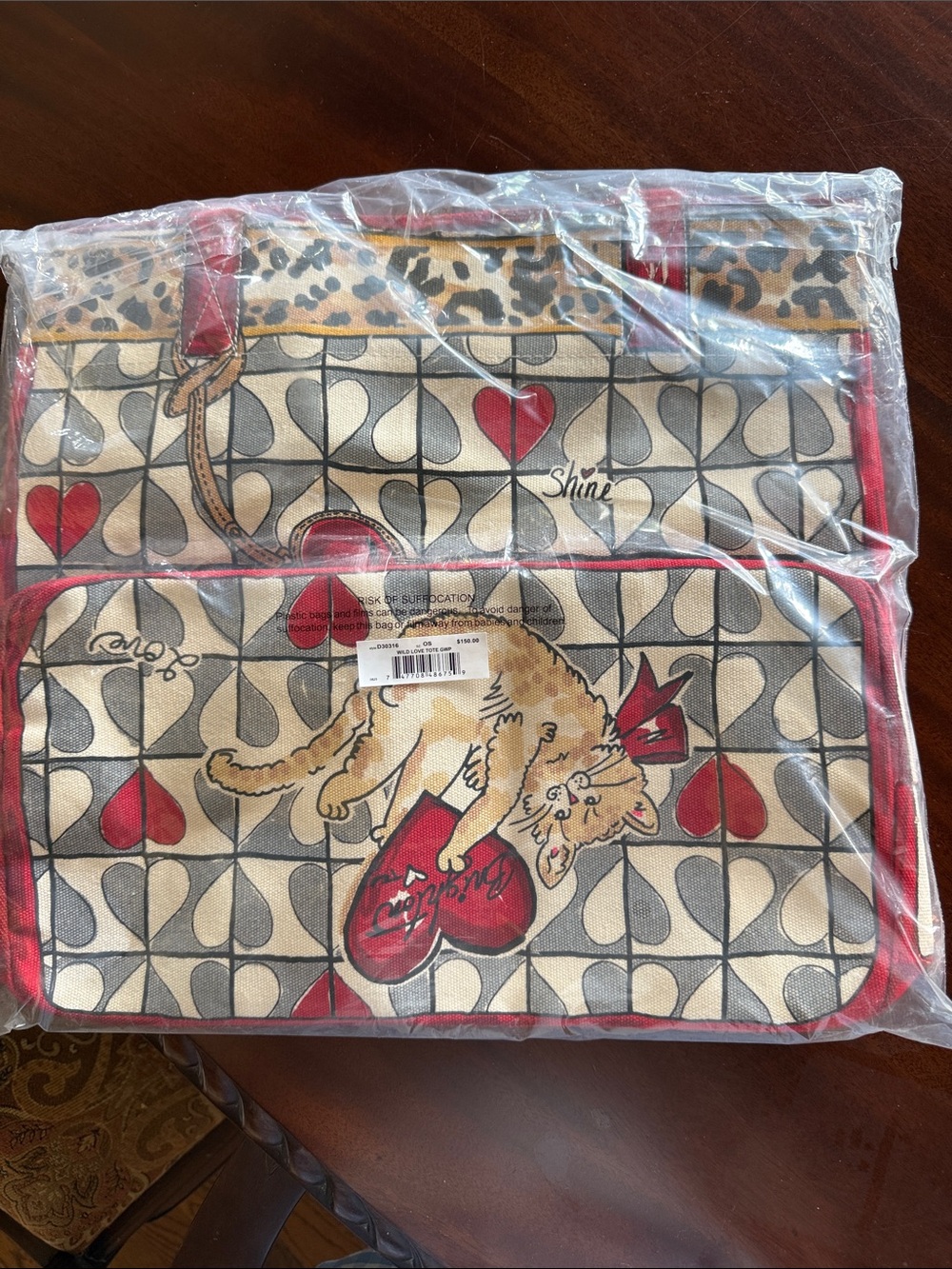 Brighton NWT Wild Love Tote GWP . X-Large. Cute heart pattern.
